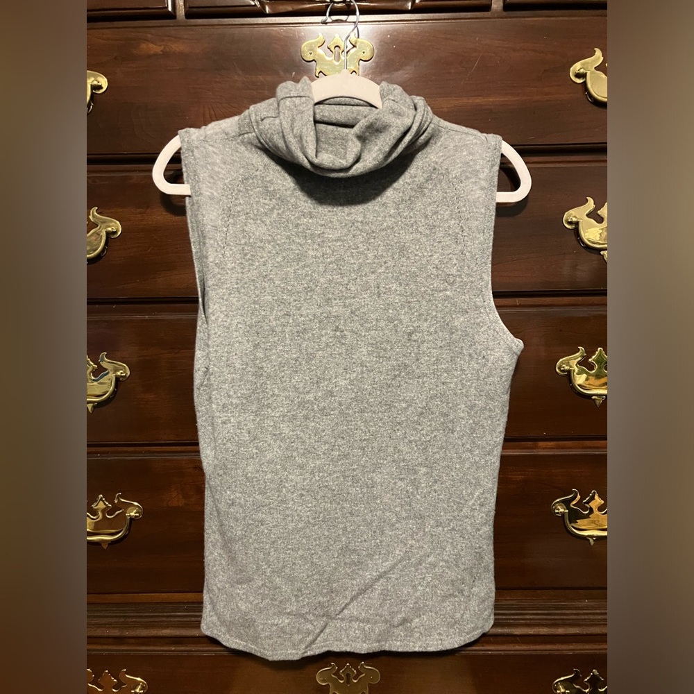 Elie Tahari 100% Cashmere sleeveless cowl neck sweater tunic size Large